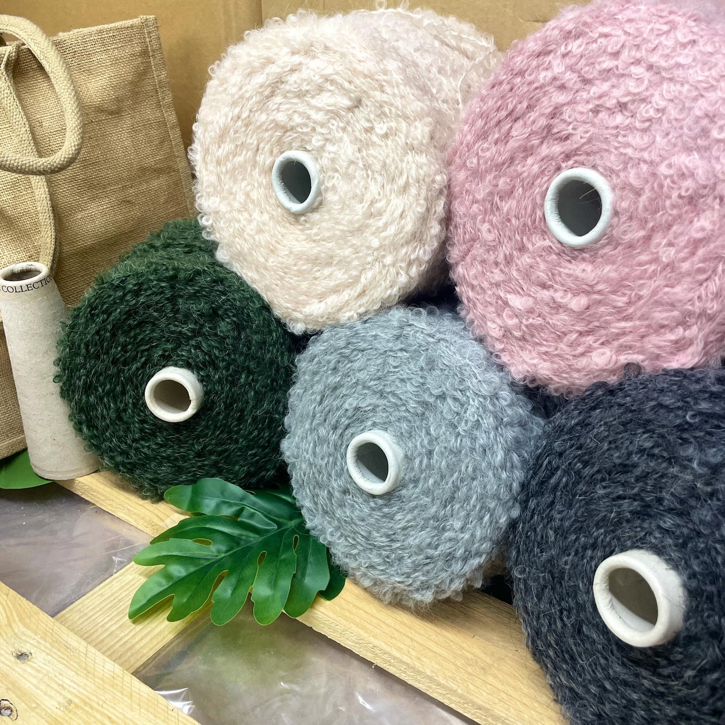 30% Mohair, 22% Merino Wool, 34% Acrylic, 14% Polyester